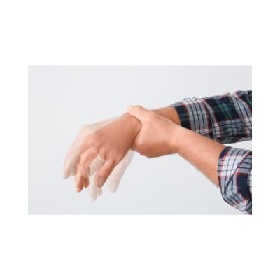 Hand with Parkinson's tremor